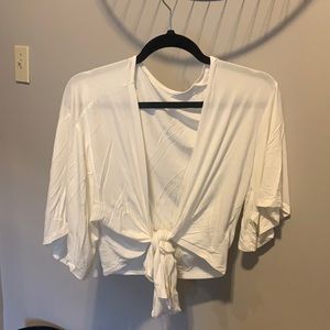 White tie in the front shirt